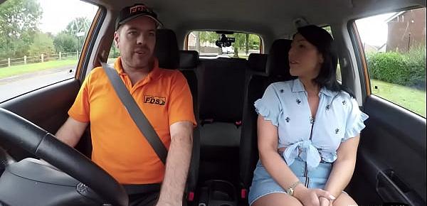  Public brit rides driving instructor in lesson